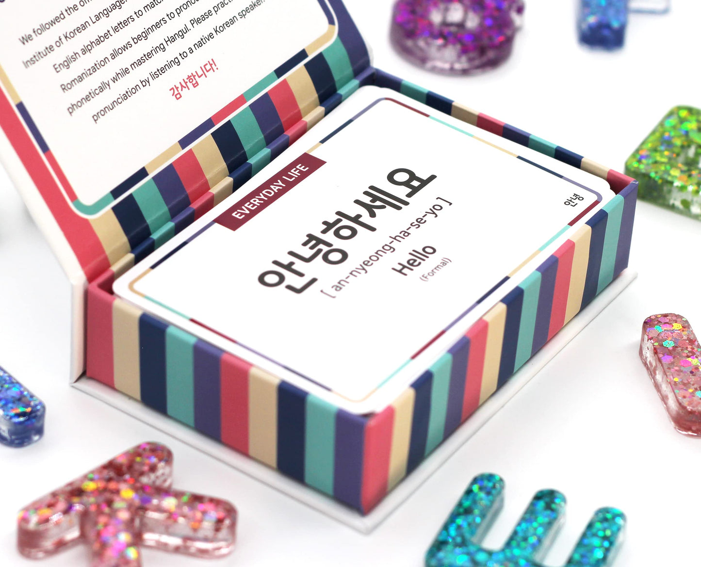 Stellarsol Korean Basic Dialogue Flashcards - 120 Basic Phrases/Words With Gift Box [New Edition]