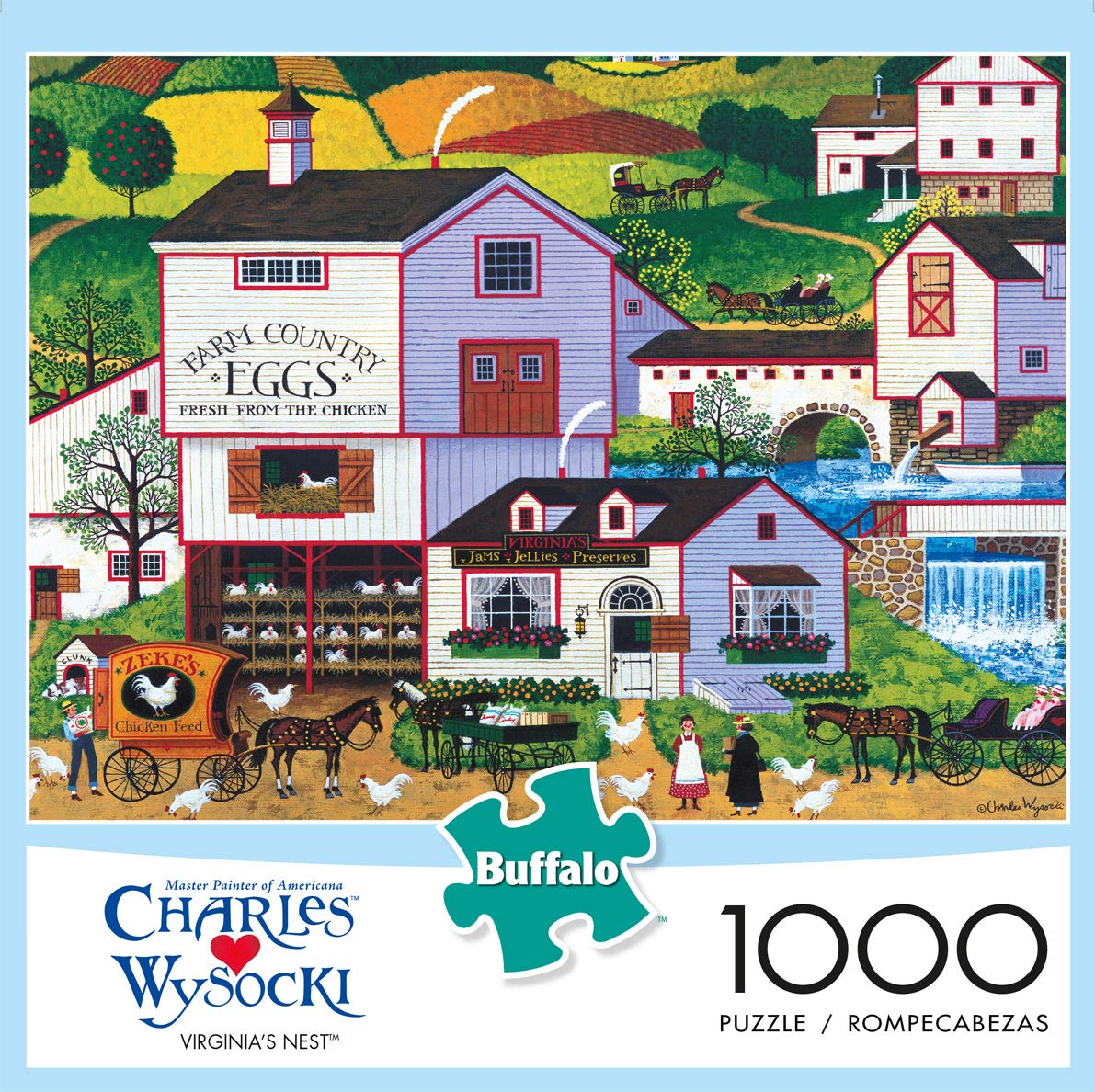 Buffalo Games 1000 Piece Jigsaw Puzzle - Charles Wysocki Virginias Nest - Challenging Adult Puzzle, 26.75 x 19.75 inches, Paper Material