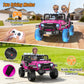 Hikole 24V Electric Ride On Car - 2 Seater XL with Remote, LED Lights, Bluetooth, Pink