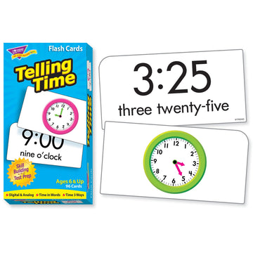 Trend Enterprises: Telling Time Skill Drill Flash Cards, Exciting Way For Everyone To Learn, Time In Words, Numerals & Analog, G