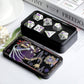Flower Silver Metal Dice, DNDND 7 PCS Heavy Metallic D&D Dice Set with Grogeous Gift Case for Dungeons and Dragon Tabletop Game
