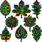 Hollowfly 80 Pcs Thanksgiving Fall Leaf Scratch Cards Autumn Maple Leaf Craft Kits Thanksgiving Party Supplies Colorful Scratch 