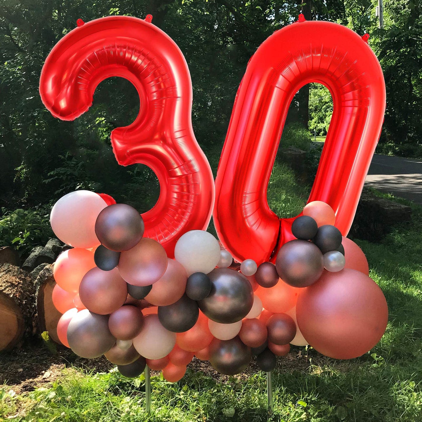 40 Inch Red 30 Number Balloons, Jumbo Foil Balloons For 30Th Birthday Party Decorations Supplies / 30Th Anniversary Event