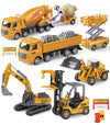 Geyiie Construction Vehicles Truck Toys, Construction Trucks Die Cast Alloy Truck Head, Tractor Trailer Excavator Dump Sandbox G