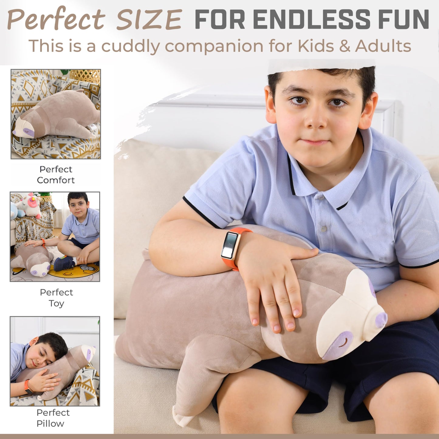 Zysmalat Weighted Stuffed Animal Sloth - Large Sloth Weighted Plush - 24 Inch - 4 Lbs - Stuffie Plushie - Sensory Soft Comfort C