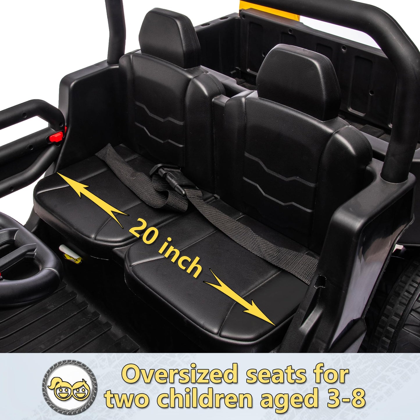 24V Ride On Toys For Big Kids W/Remote Control, 2 Seater Kids Utv W/20 Seat, 2X200W Powerful Motors, 24V Ride On Dump Truck W/Du