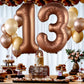 Katchon, Coffee Brown 13 Balloon Numbers - Giant, 40 Inch | Steer Balloons, Number 13 Balloons, 13Th Birthday Decorations For Girls | Safari Number Foil Balloons | 13Th Birthday Decorations For Boys