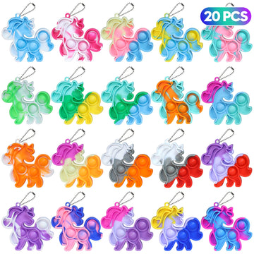 Pop Fidget Toys Bulk Its Unicorns Party Favors For Kids Mini Pop Keychain It Fidget Toy Pack Fidgets For Classroom Prizes For Kids Students Birthday Goodie Bag Stuffers Unicorns Gifts For Girls 20Pcs