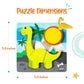 Klevly 6 Pk Dinosaur Wooden Toddler Puzzles Ages 2-4 | Wooden Puzzles For Toddlers 1-3 | Montessori Toys For 2 Year Old | Learni