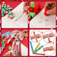 360 Pieces Christmas Stationery Party Favors Bulk: Christmas Pencil Eraser Slap Bracelets Stamps Treat Bags for Kids Classroom G
