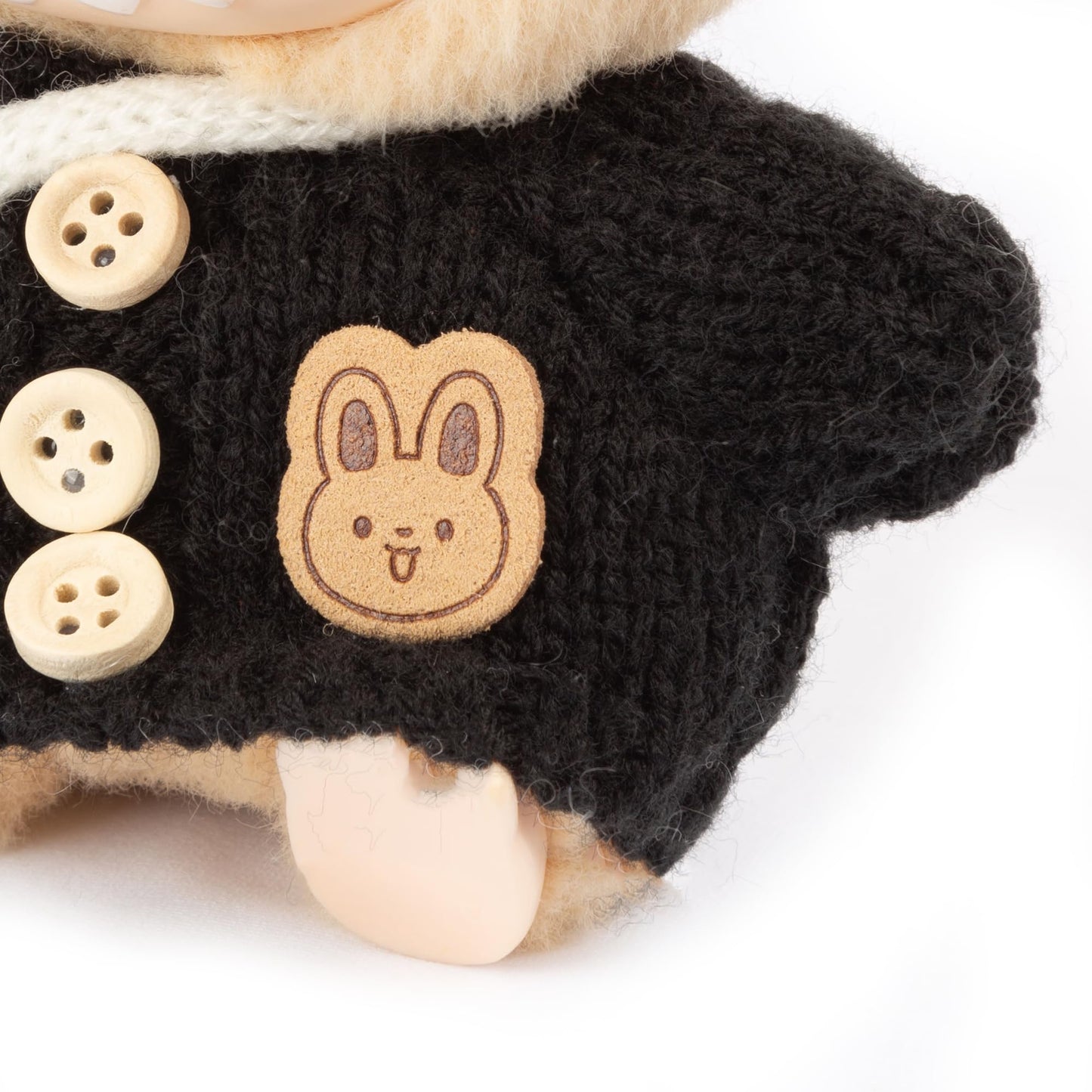 17cm Doll Clothes - Kawaii Chic Style Set for 17cm Dolls  Cute Doll Outfit with Accessories -Button Up Stripe Black Sweater + Black Hat + White Bag (Clothes Only)