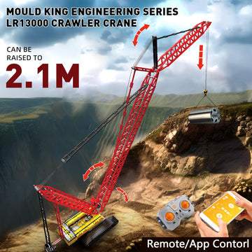 Mould King Crawler Crane LR13000 Building Block Kits  MOC Construction Vehicles Cranes Model with Motor/APP Remote Control  Gift for Kids Age 8+/mature-themed Collections Enthusiasts (4318+ Pieces)