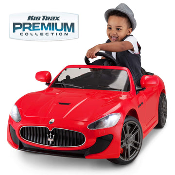 Kid Trax Electric Kids Luxury Maserati Convertible Car Ride-On Toy, 6 Volt Battery, Remote Control, Ages 3-5 Years, Bright Red
