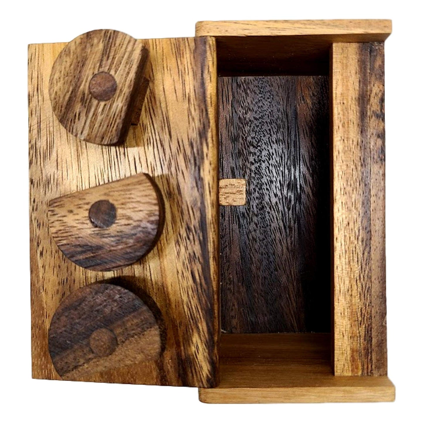 Playkids 3 Wheel Puzzle Box - Wooden Secret Lock Puzzle, Brown, Model: 3WheelPuzzleBox