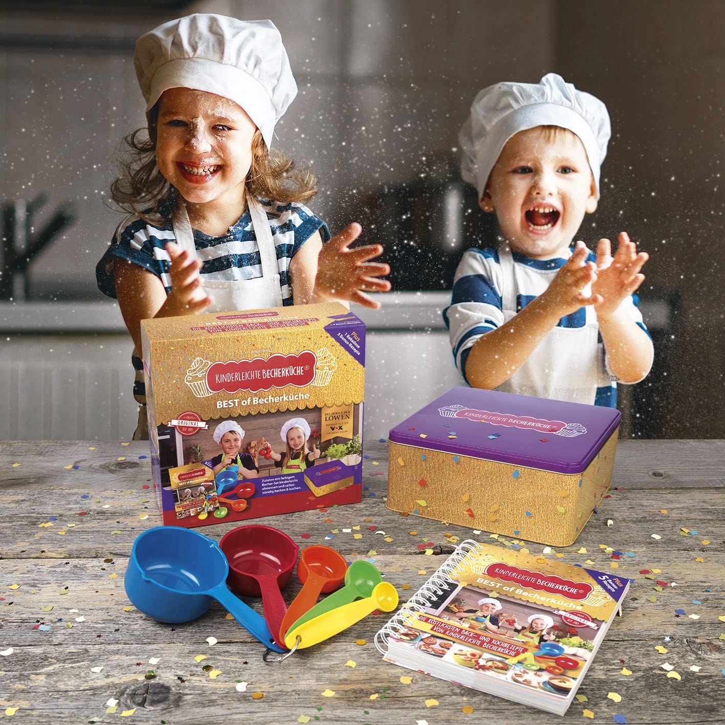 Becherkche Best Of Baking Set Including 5 Colourful Measuring Cups In Practical Biscuit Tin For Your Own Cookies | The 15 Most P