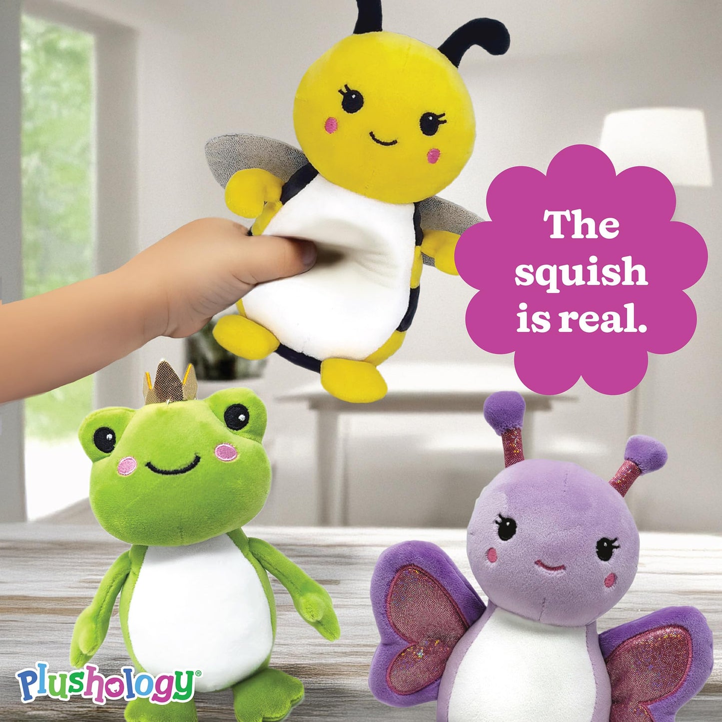 PLUSHOLOGY Squishy Butterfly Stuffed Animal; Ultra Soft and Cuddly Plush Toy for Kids 3 Years Old to mature-themeds; Child-Safe Embroidered Eyes adds a Unique Aesthetic; (6 Tall)