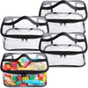 4 Packs Clear Toy Storage Bags- 9.4 X 6.7 X 4.3 Inch Transparent Pvc Toy Organizing Bags With Zipper- Waterproof Toy Storage Org