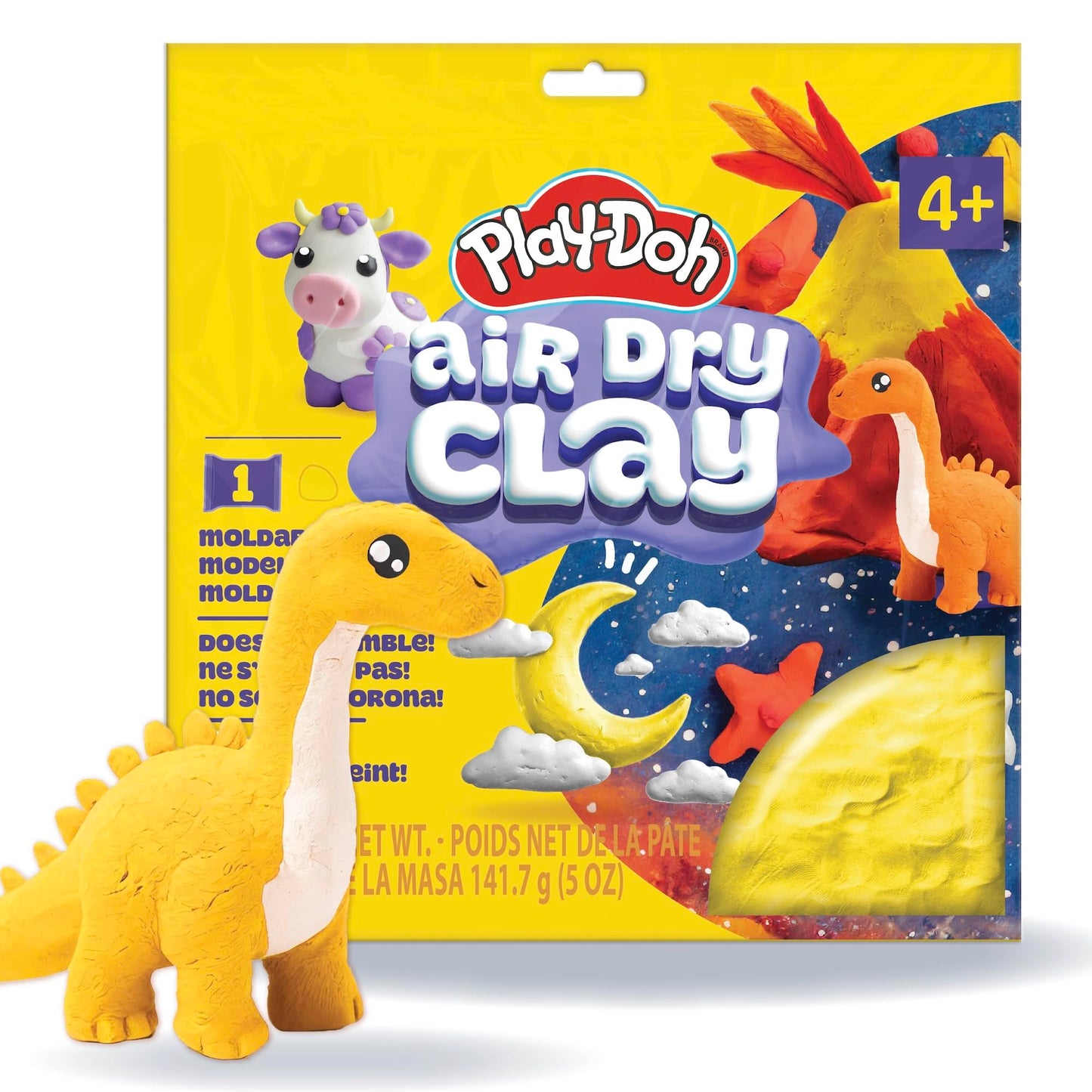 Play-Doh Air Dry Clay, 5 oz. Yellow Clay Bag, Art Supplies, Craft Supplies, Clay Tools & Kit, Modeling Clay for Kids, Air Dry Cl