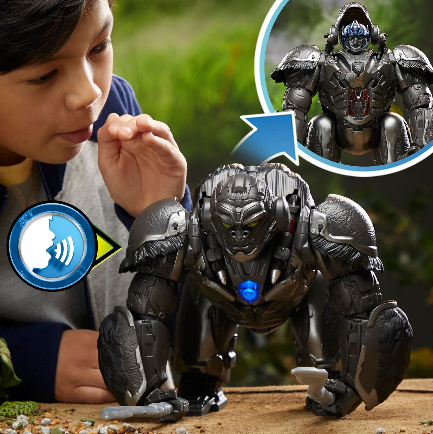 Transformers Toys Rise of The Beasts Command & Convert Animatronic Optimus Primal Toy  12.5-Inch  Toys for Boys and Girls Ages 6 and Up