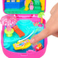 Polly Pocket Dolls and Playset, Kitty Popsicle Resort Compact, Travel Toy with 1 Micro Doll, Pet Puppy & Themed Accessories