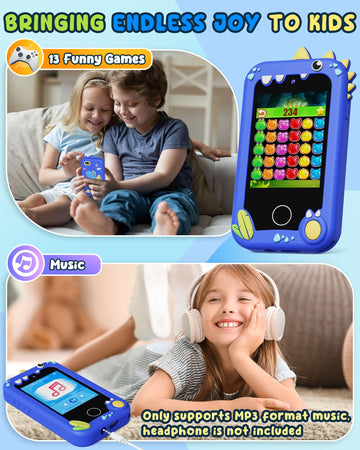 UCIDCI Kids Smart Phone Toys for Girls Toddler Phone Toys with Learning Games, Christmas, Birthday Gifts for 3 4 5 6 7 Year Old