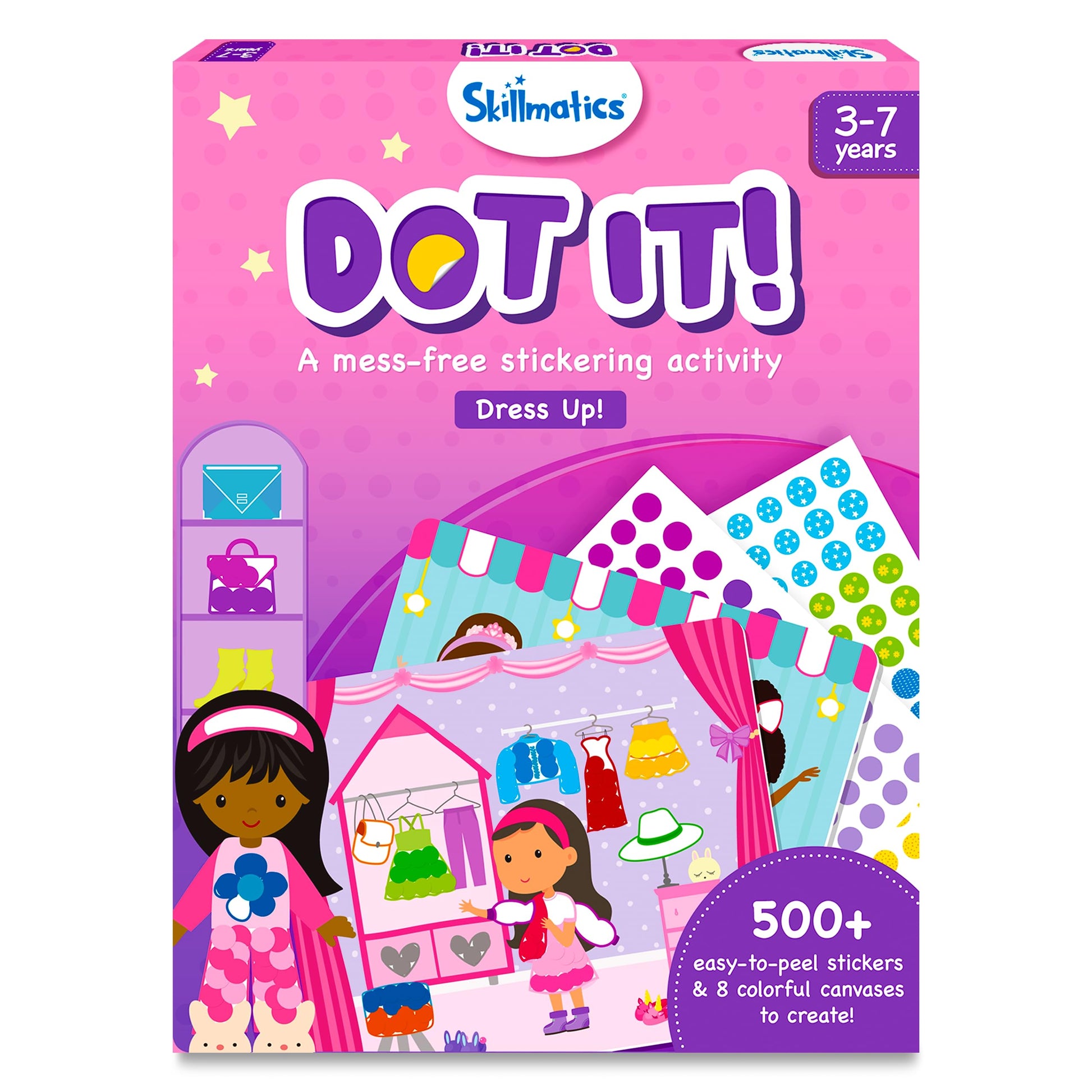 Skillmatics Dot It Sticker Art Activity - Dress Up, Mess-Free Fun For Kids, 500+ Stickers, Craft Kits, Diy Activity, Travel Toys, Gifts For Boys & Girls Ages 3, 4, 5, 6, 7