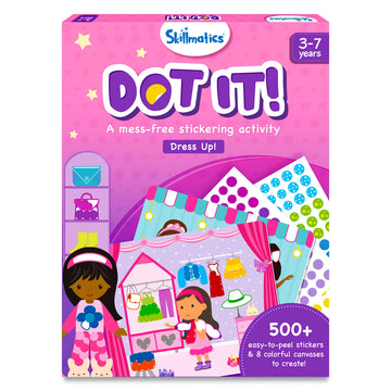 Skillmatics Dot It Sticker Art Activity - Dress Up, Mess-Free Fun For Kids, 500+ Stickers, Craft Kits, Diy Activity, Travel Toys, Gifts For Boys & Girls Ages 3, 4, 5, 6, 7