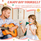 Leitee 6 Pcs DIY Mini Wooden Maracas Rattles Egg Shaker Kids Musical Party Favor Baby Shaker Sand Hammer Toy, Assorted Designs,