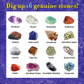 Dancing Bear Gem Dig Kit - Excavate 16 Gems & Crystals Including Arrowheads, Quartz, Amethyst - Stem Education Gift Set For Kids
