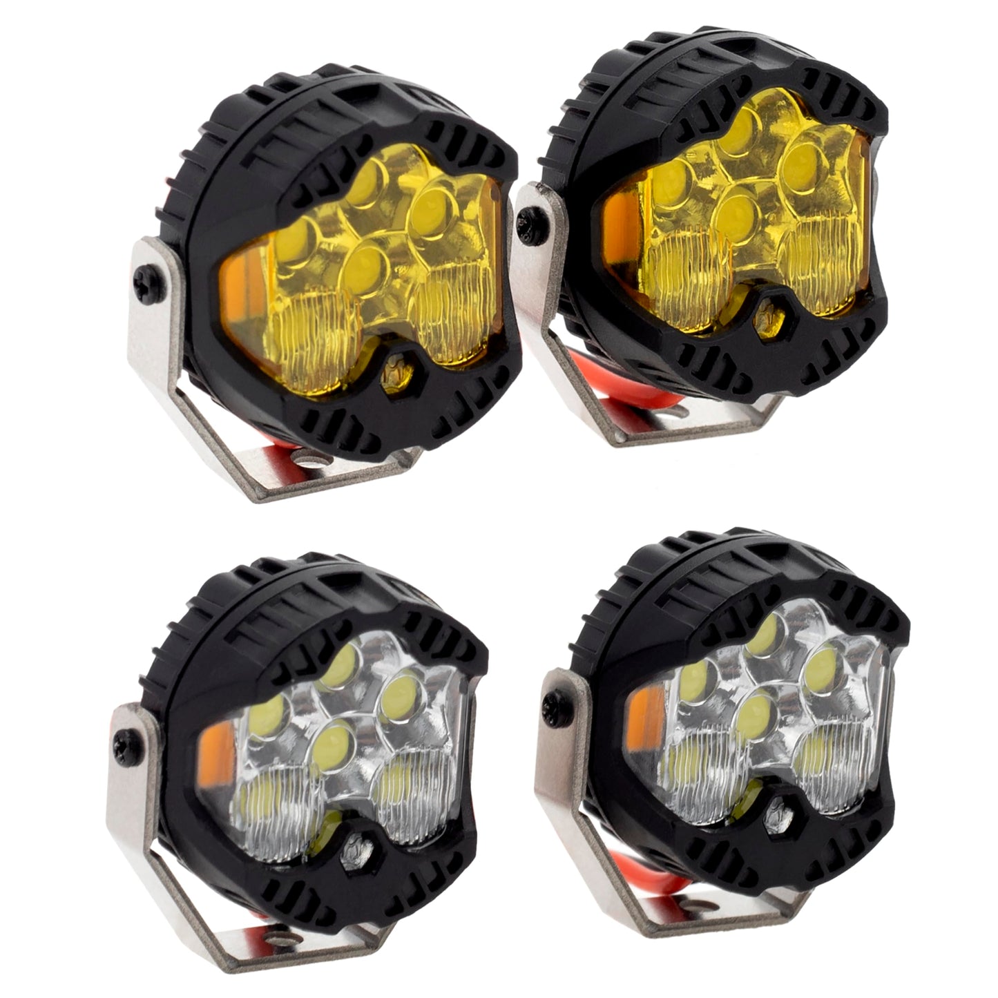 MEUS RACING RC Car LED Lights Kit for 1/10 & 1/8 Scale Crawlers - Aluminum, Black, Model MEUS-LED-01-06