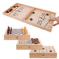 Juegoal 4-In-1 Wooden Fast Sling Puck Set For Kids And Adults, Chess, Checkers, Tic Tac Toe Games, Travel Portable Folding Tabletop Chess Board Game Sets, Interactive Families Toys