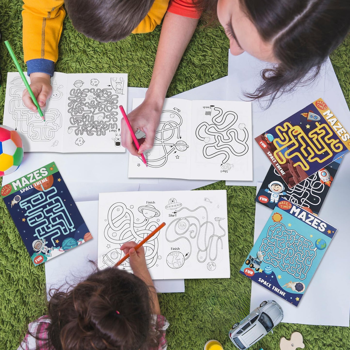 168 Pages Maze Books For Kids Ages 3-8, 6-Pack- 6 Beginner Level Kids Activity Books Busy Books - Outer Space Theme Children Ama