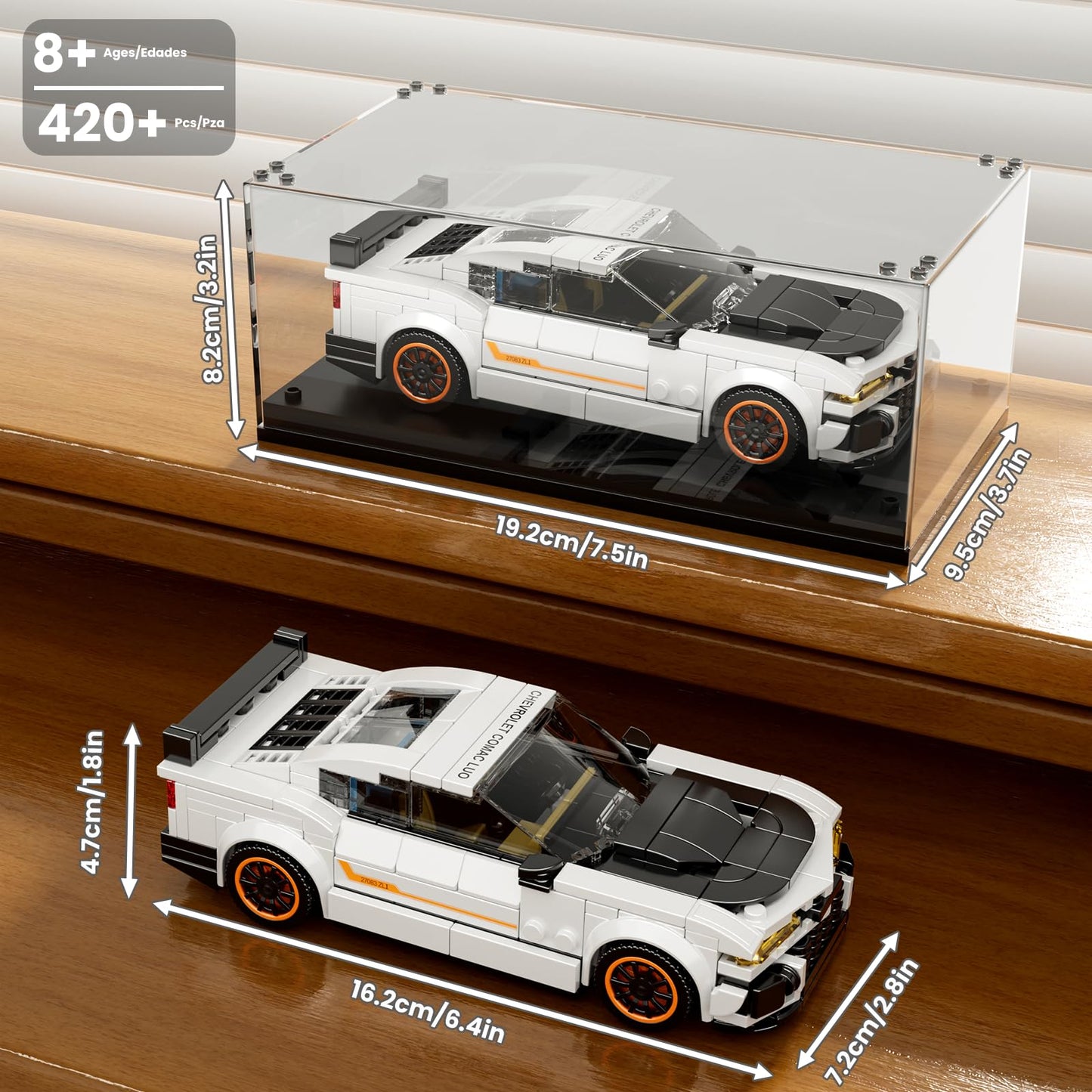 Mould King Zl1 Classic Sports Car Building Kits, Moc Racing Car Toys Model, Vehicle Blocks Set Suitable For Boys To Build, House