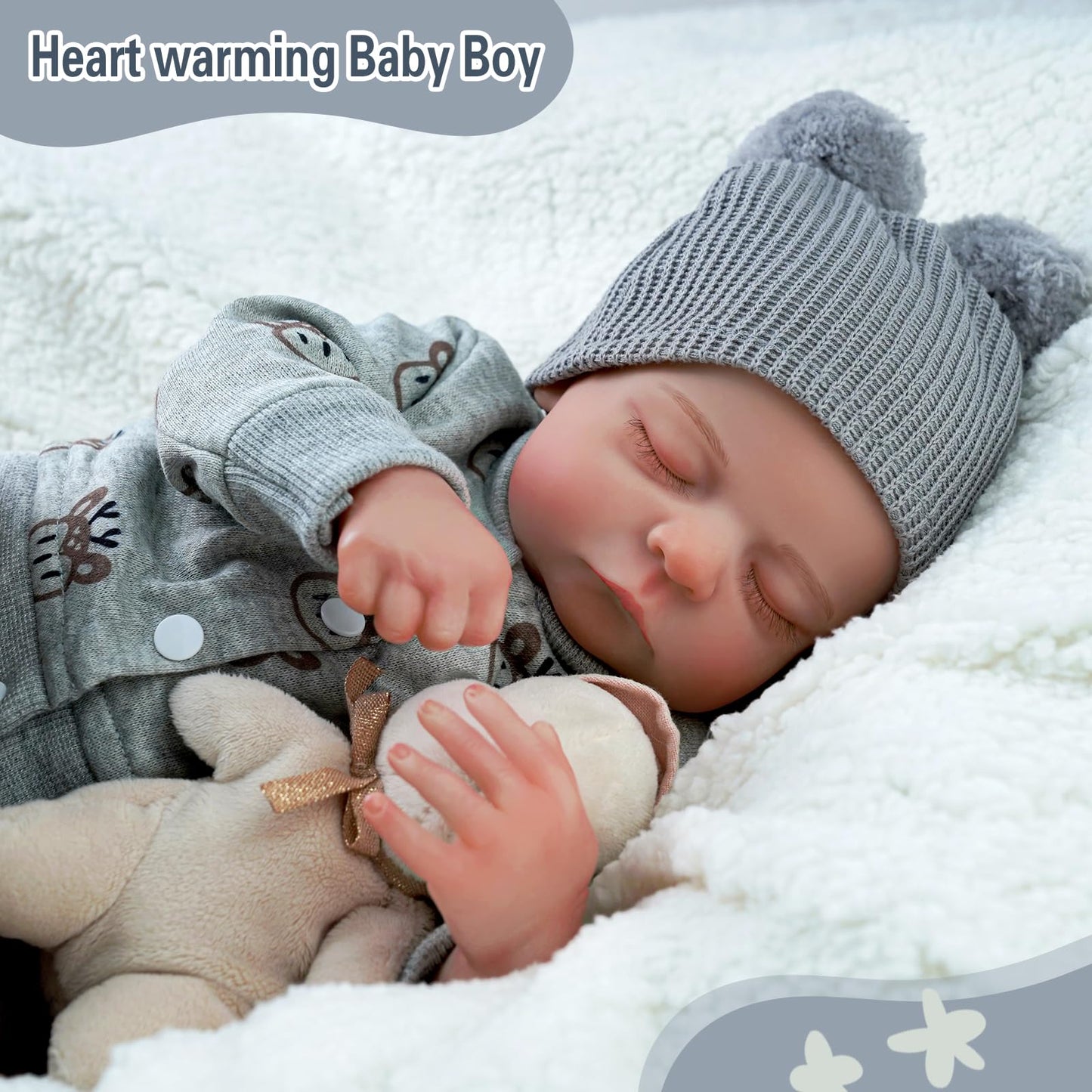 Jizhi Lifelike Reborn Baby Dolls Noah - 20 Inch Realistic Newborn Baby Dolls Real Life Baby Dolls Full Vinyl Body Poseable Baby Boy With Feeding Kit Gift Box For Kids 3+