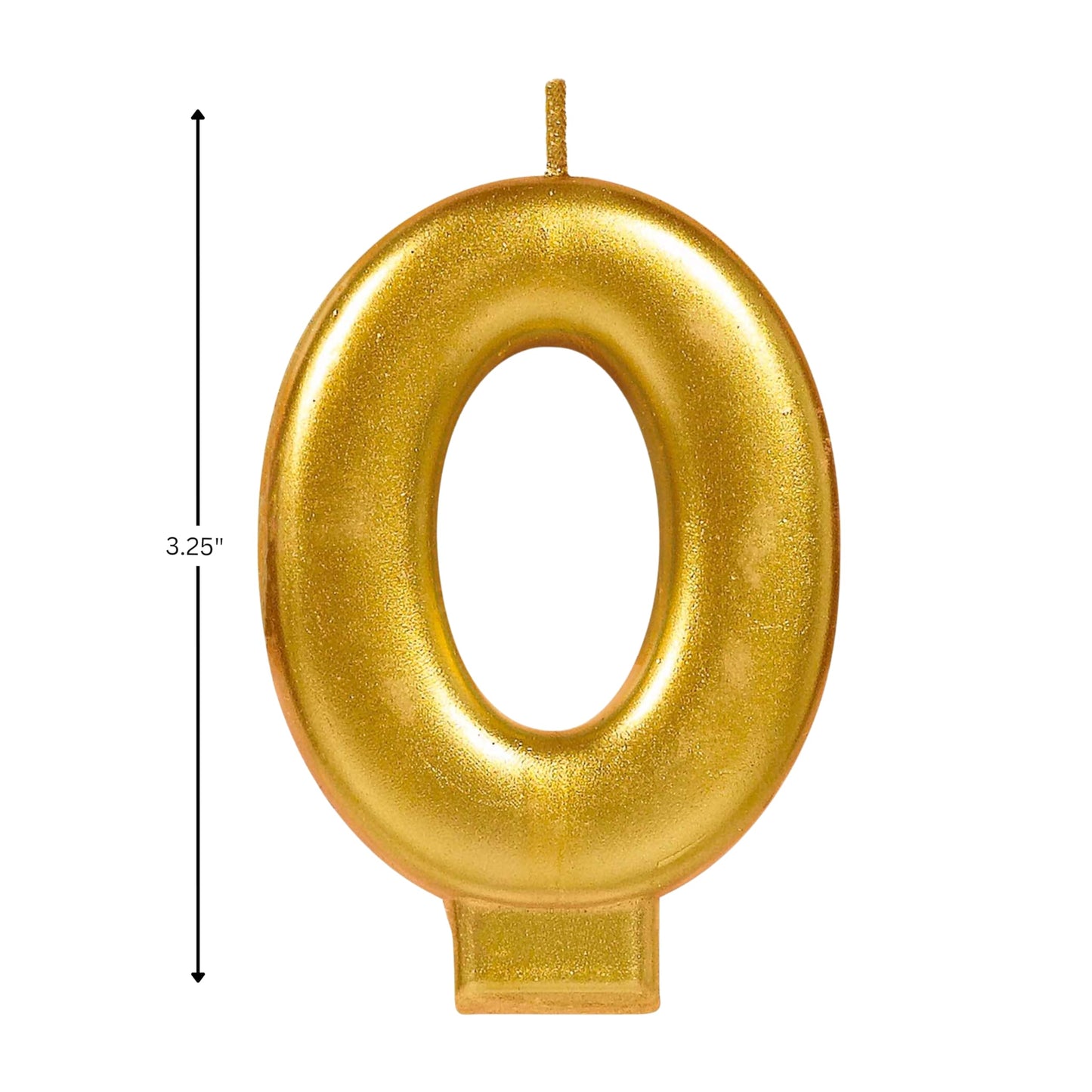 Amscan #0 Metallic Birthday Candle | Gold | Party Supply | 1 piece
