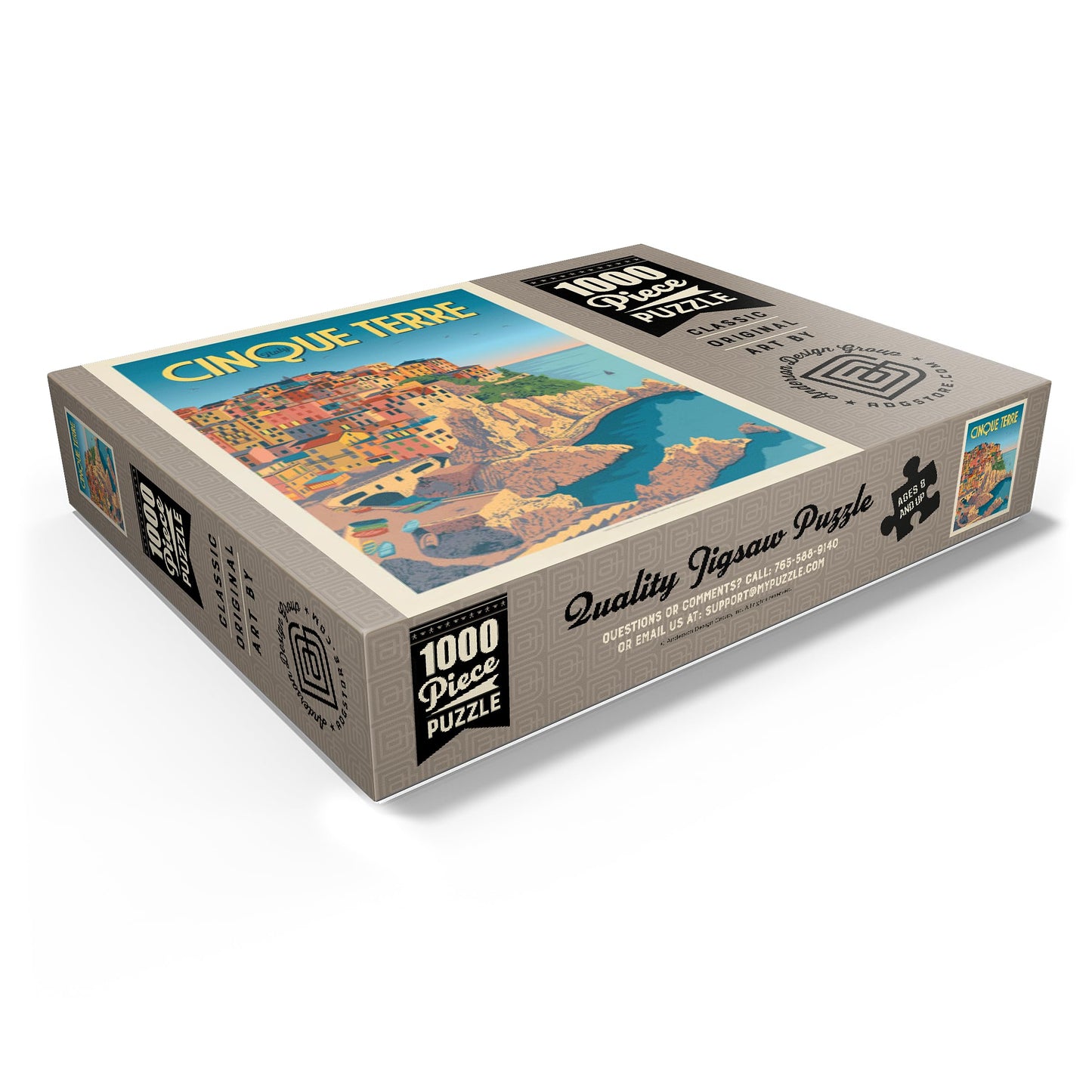 Mypuzzle Italy: Cinque Terre, Vintage Poster - Premium 1000 Piece Jigsaw Puzzle For Adults