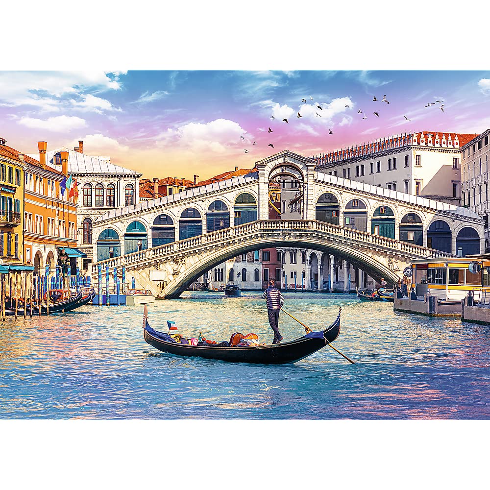 Trefl 500 Piece Jigsaw Puzzle Rialto Bridge  Venice  Italy  Multicolor