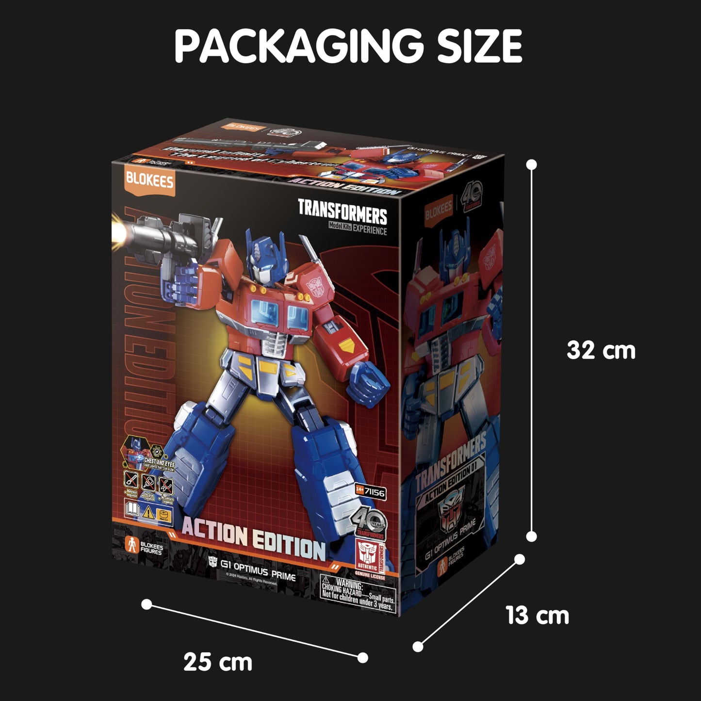 BLOKEES Transformers Action Edition G1 Optimus Prime - 3" Multicolor Plastic Figure Model 71156