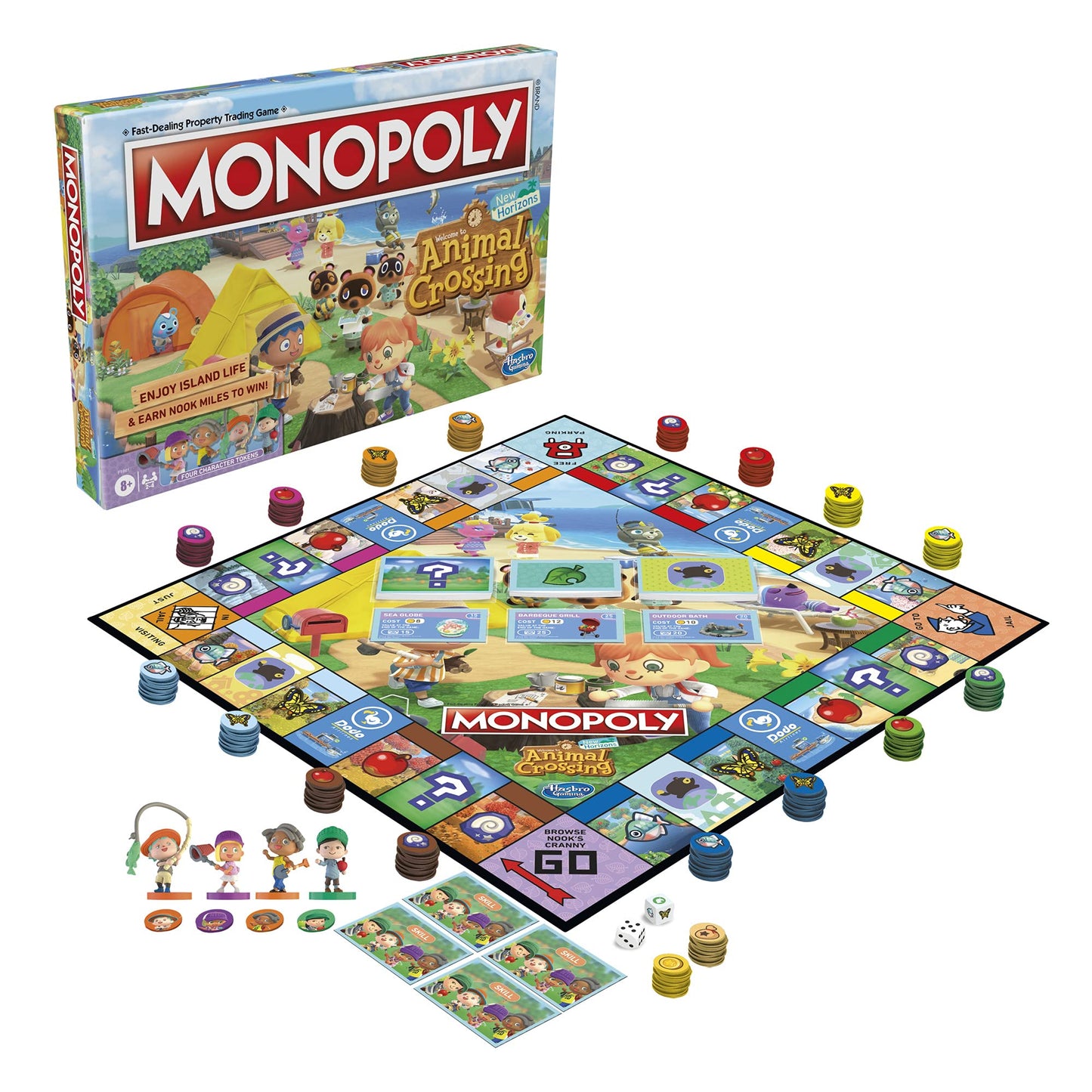 Monopoly Animal Crossing New Horizons Edition Board Game, Fun for 2-4 Players, Multicolor, Standard Size, Model F1661