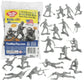 Tim Mee Plastic Army Men - 48pc Gray Toy Soldier Figures - Made in USA, Model TM-67700