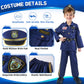 Qivbicy Police Costume For Kids 3-12 Exquisite Police Officer Costume For Kids Halloween Costumes For Boys Girls Size M, M: 5-7Y