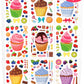 24 Pcs Make Your Own Cupcake Sticker Sheets For Kids, Cupcake Face Stickers For Kids Toddlers Crafts Activities Gifts Goodie Bag