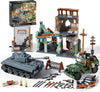 WW2 Military Base Building Set Compatible with Lego (1135 Pieces)  Includes German Tiger Army Tank  US Willys MB Military Vehicle  ed House & More  Great Gifts for Boys Kids & mature-themeds Age 8-14