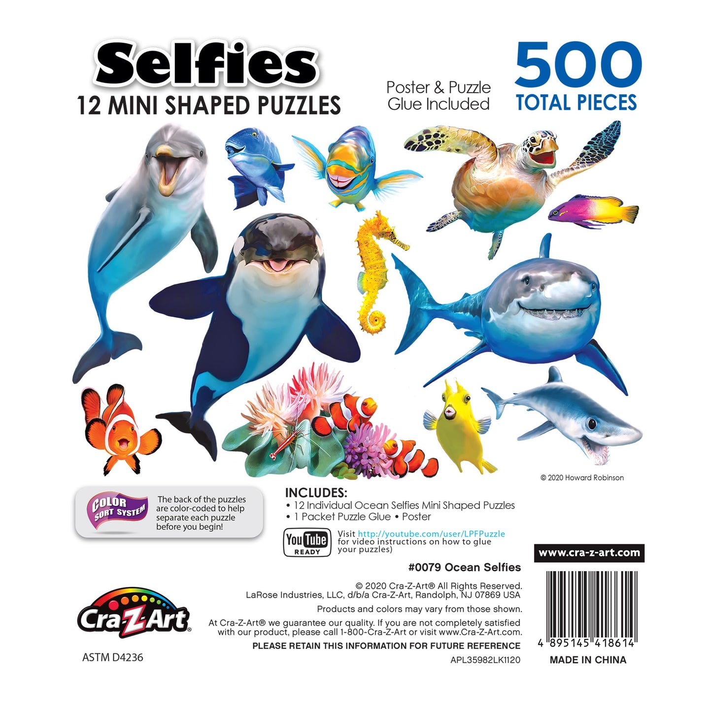 Roseart - Mini-Shaped - Ocean Selfies - 500 Piece Jigsaw Puzzle For Adults