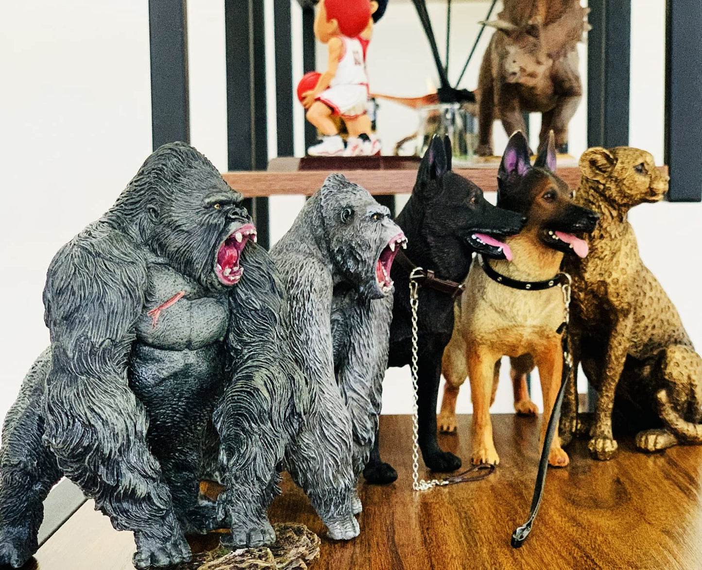 Gorilla King Kong Toys With Realistic Rock Action Figure Rampage Gorilla Fight Mode Gorilla Ape Solid Wild Animal Figurines For
