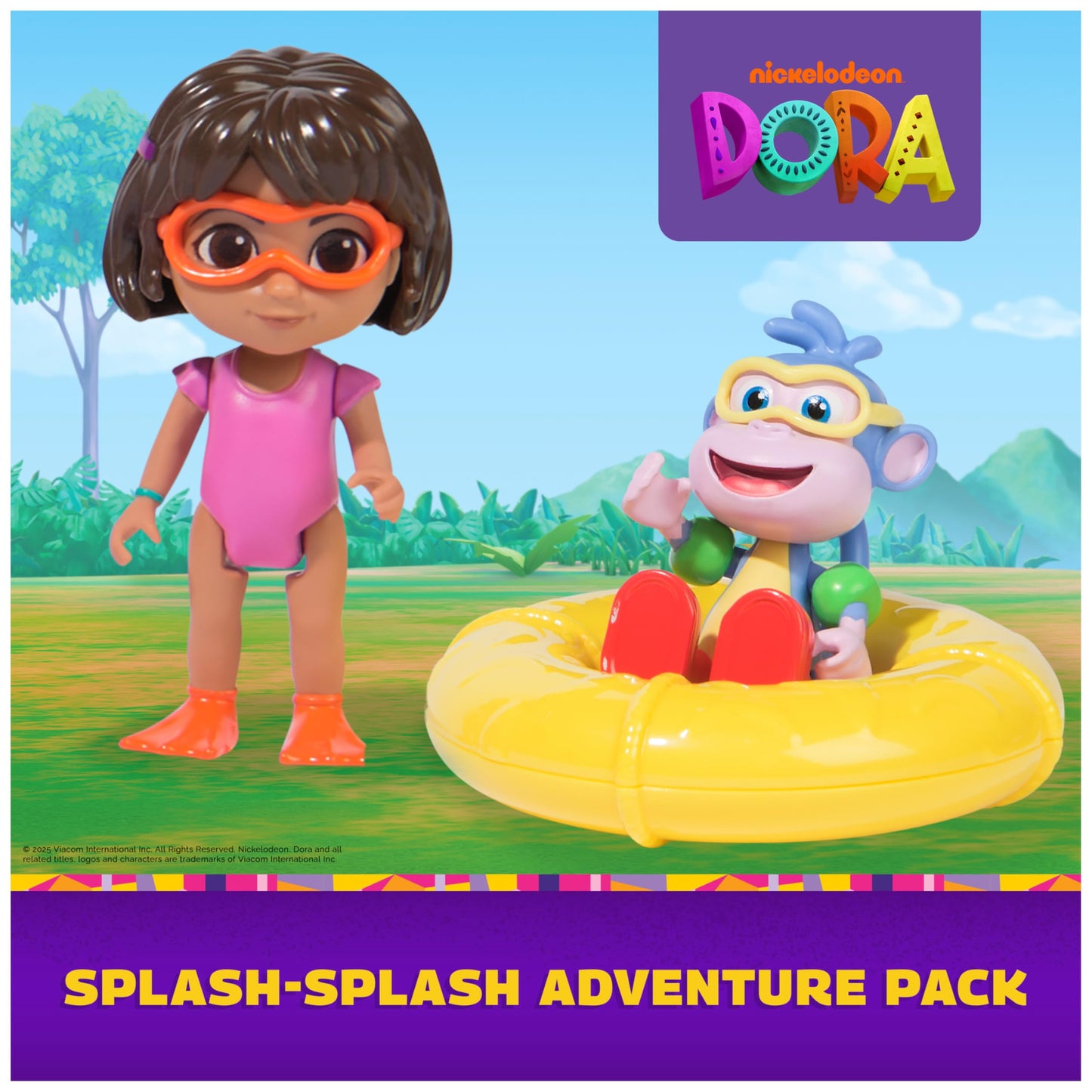 Dora, Splash-Splash Adventure Pack, with Dora & Boots Toy Figures & Accessories, Kids Toys for Girls & Boys Ages 3 and Up