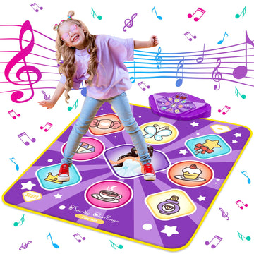Dance Mat Toys for Kids  Purple Princess Electronic Dance Pad Game with 5 Gaming Modes  Dance Toys with LED Lights  Built-in Music  Ideas Christmas Birthday Gifts for 5+ Year Old Toddler Girls