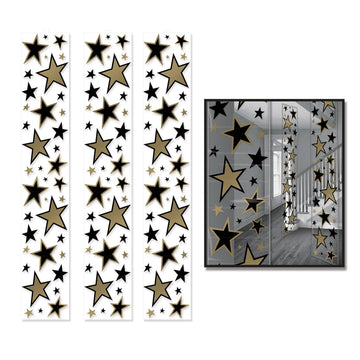 Beistle Black & Gold Star Party Panels