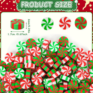 JUNEBRUSHS 150Pcs Christmas Erasers for Kids Bulk, Cute Mini Peppermint Candy Cane Pencil Erasers Novelty Holiday Erasers for St