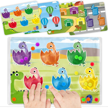 4 In 1 Airplane Travel Activities Toy Essential For Toddler Color Sorting Sensory Toys Color Matching Game Fine Motor Skill Auti